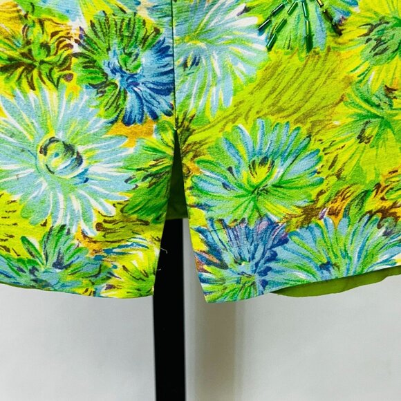 Kelly and Diane Floral Slip Dress Size 2 Green Blue Spaghetti Strap Back Zip - Picture 10 of 13